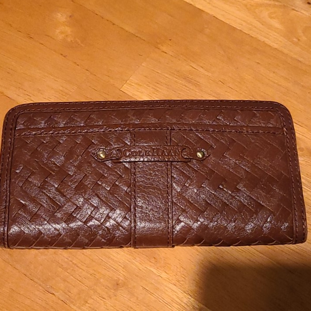 Cole Haan village weave leather wallet
